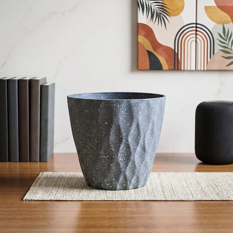 Zenvia Textured Plastic Planter - Grey media 1