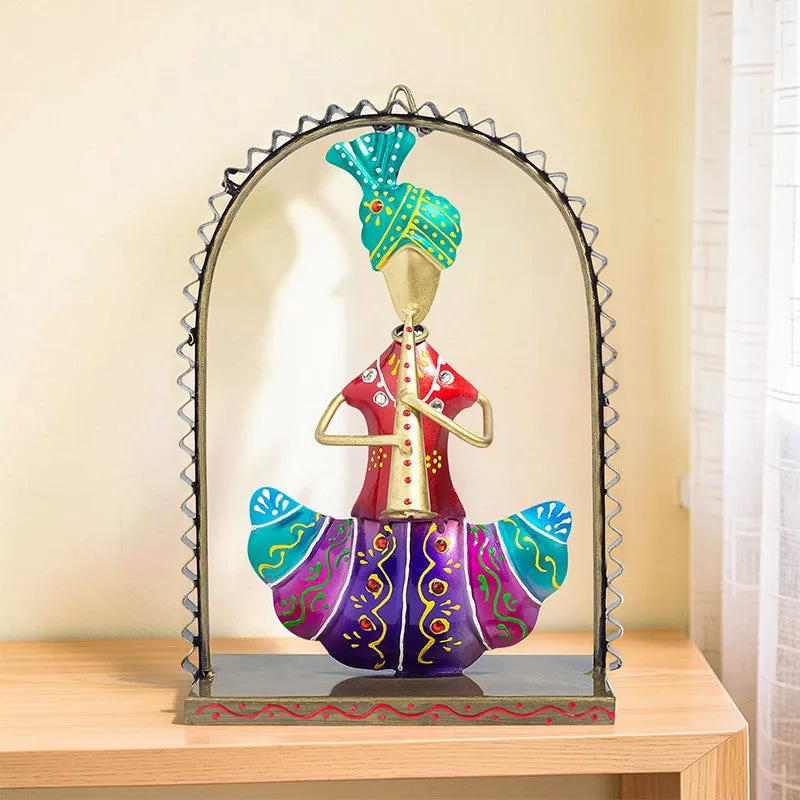Folk Musician Wall Hanging - Blue,Red media 8