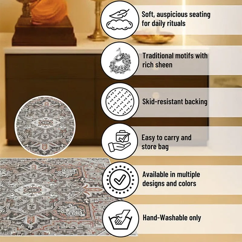 Mehrab Royal Prayer Mat (Brown,Grey) - 550 GSM media 9