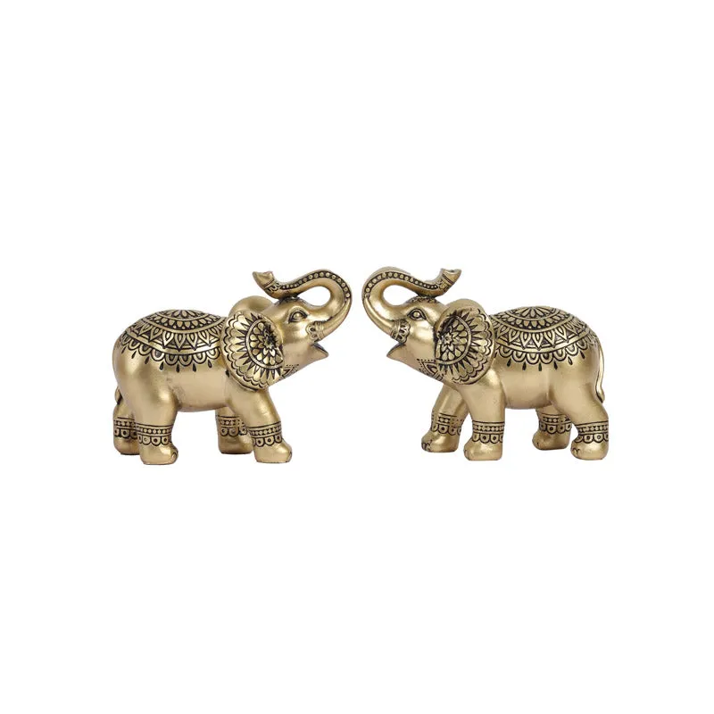 Ethnic Ornate Gaja Showpiece - Set Of Two - 4