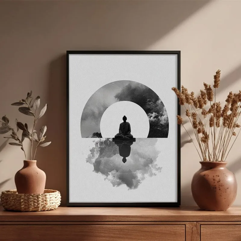 Whispers of Zen Buddha wall Painting With Black Frame media 6
