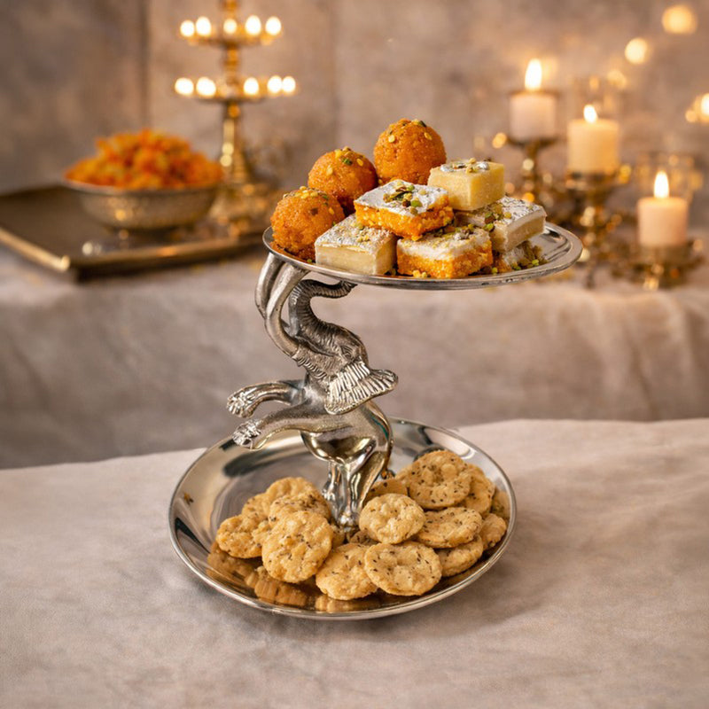JungleServe Elephant Aluminum Serving Platter