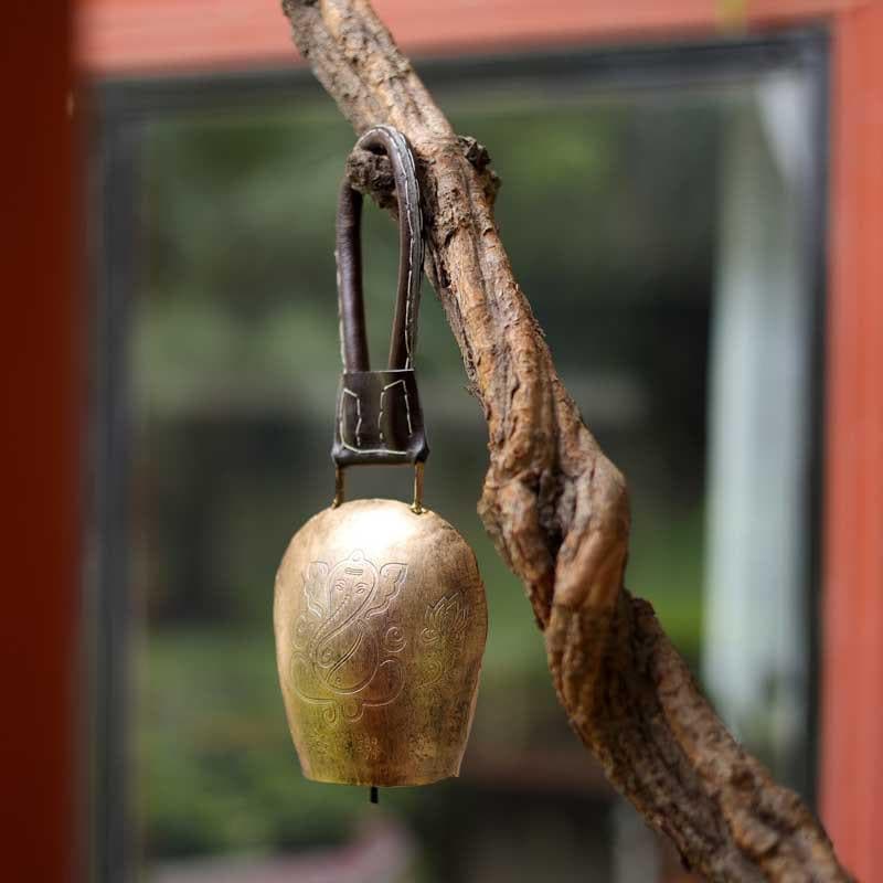 Ganesha Antique Metal Hanging Bell - Metallic media 3