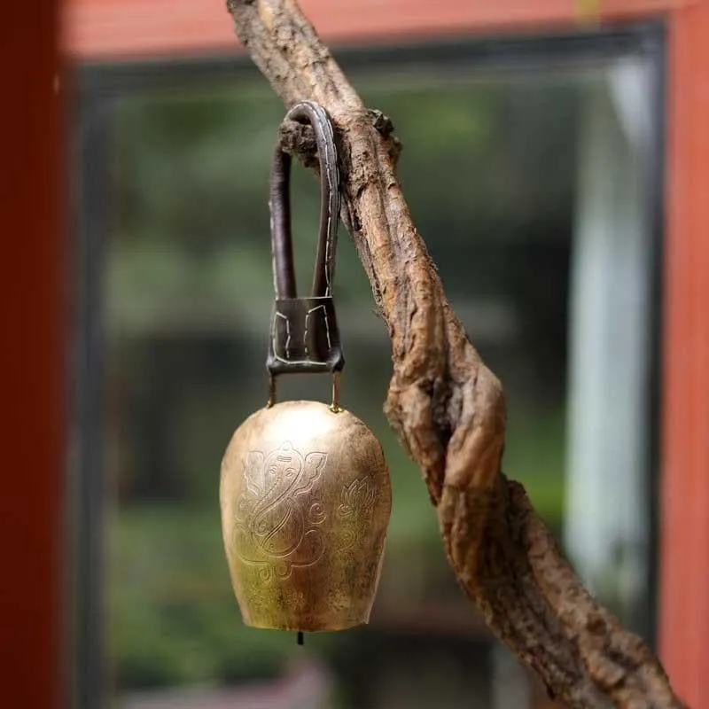 Ganesha Antique Metal Hanging Bell - Metallic media 3