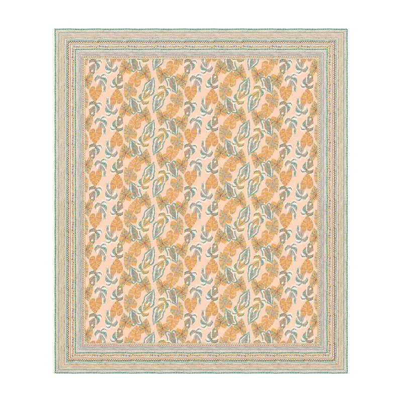 Desert Nest Cotton Bedsheet (Beige,Orange) - 120 TC media 4
