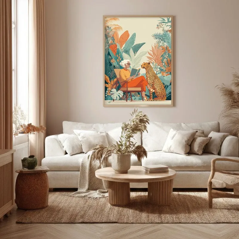Verdantia Canvas Wall Painting With Brown Frame media 5