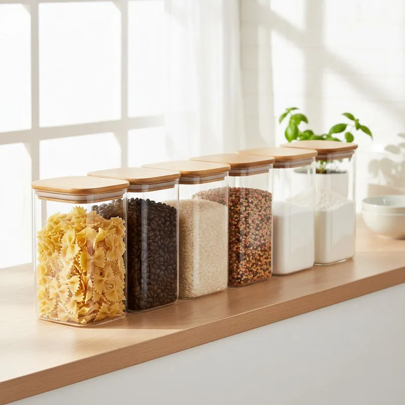 Jarex Glass Jar (1000 mL Each) - Set Of Six - 3