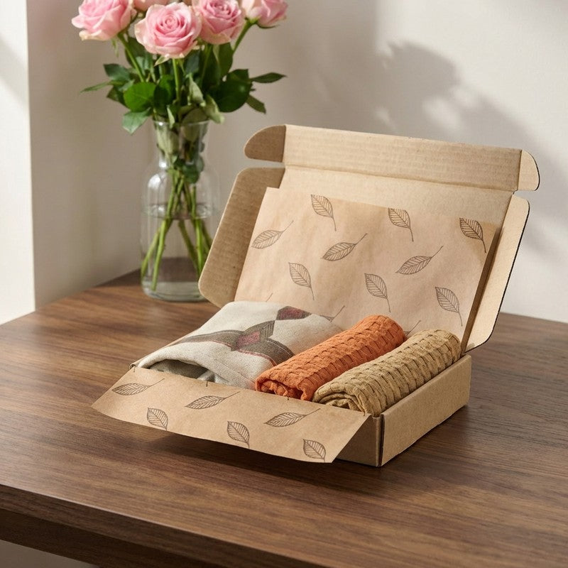 Heritage Bamboo Cotton Hand Towels with Box - Set Of Three