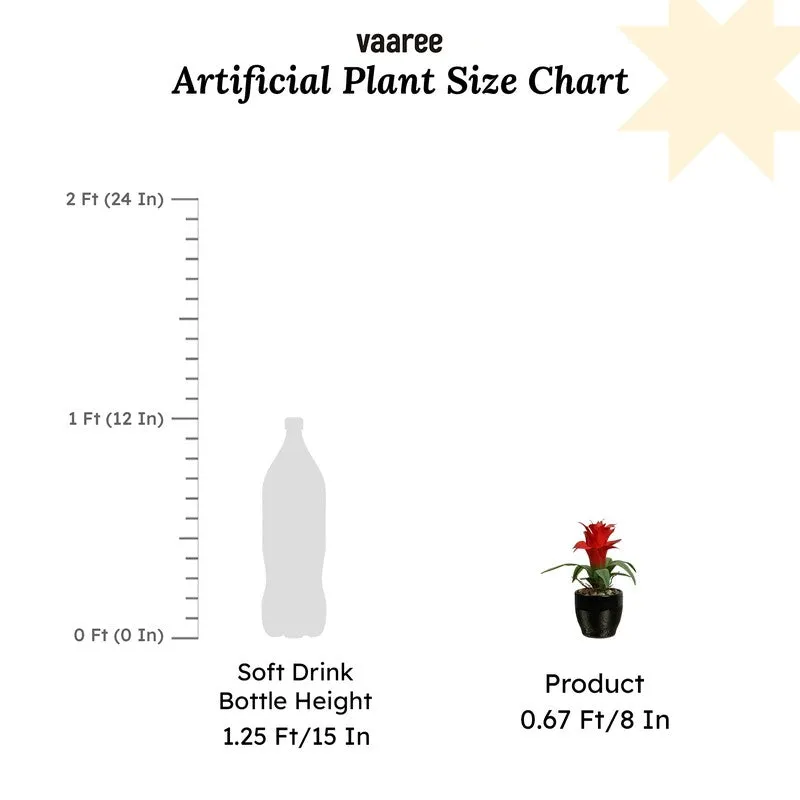 Artificial Small Ginger Lily Bonsai Plant With Ceramic Pot (Red) - 0.7 Feet media 6