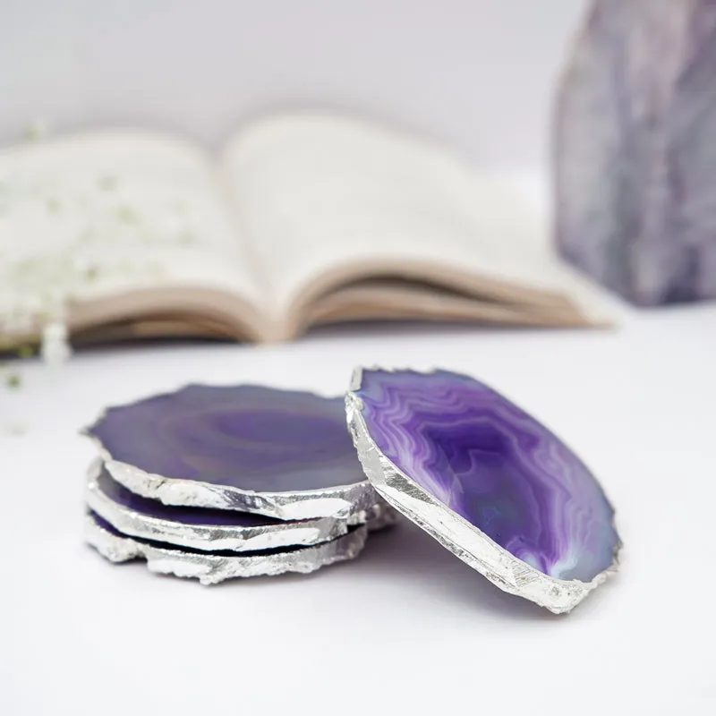 Vesto Brazilian Agate Coaster (Purple) - Set Of Four media 5