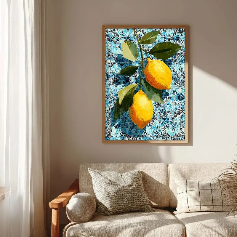 Citrus Splash Canvas Wall Painting - Brown Frame media 6