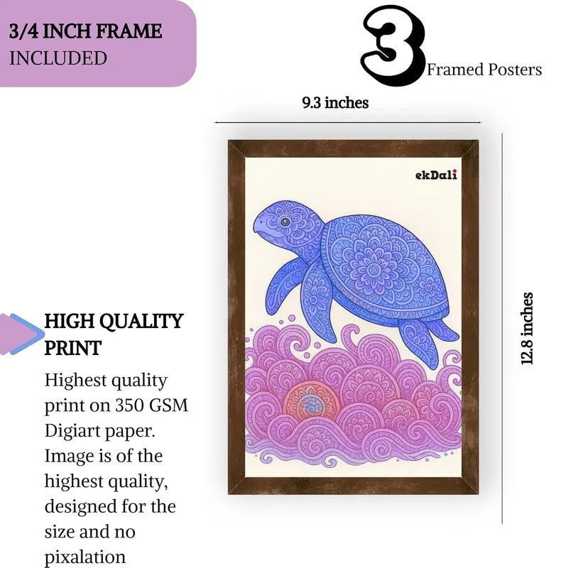 Aqua Bliss Paper Wall Painting With Frame - Brown media 10