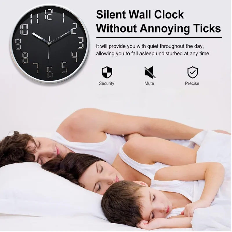 Centura Analog Wall Clock - Black, Grey media 8