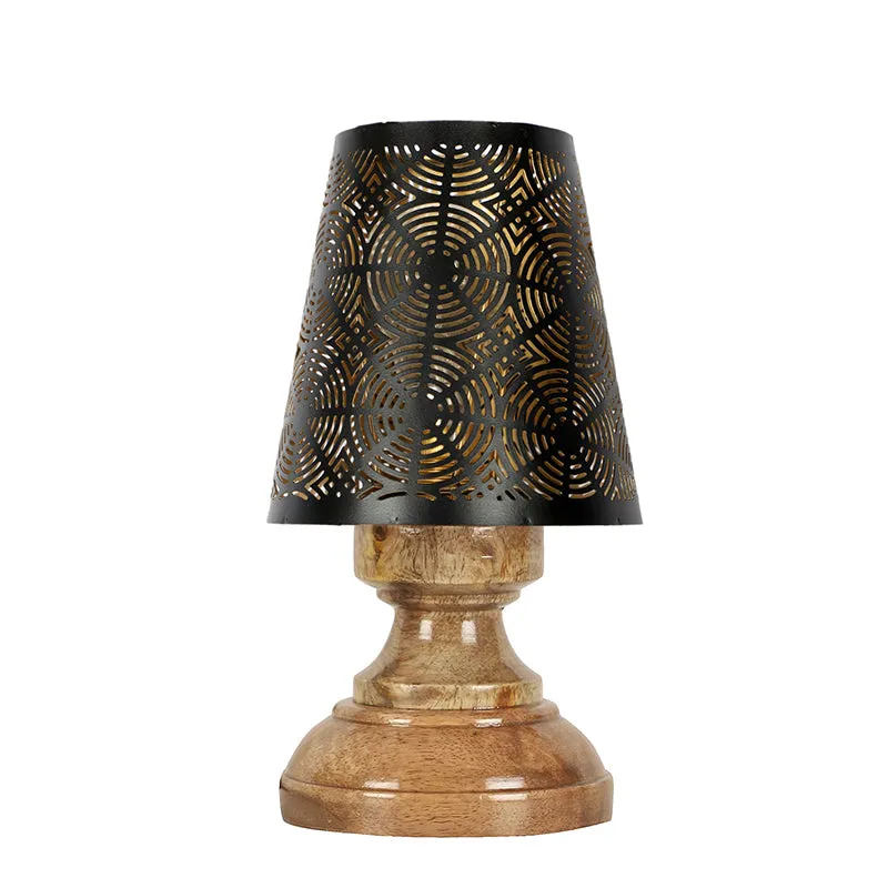Harolda Etched Metal Table Lamp - Black,Brown media 4