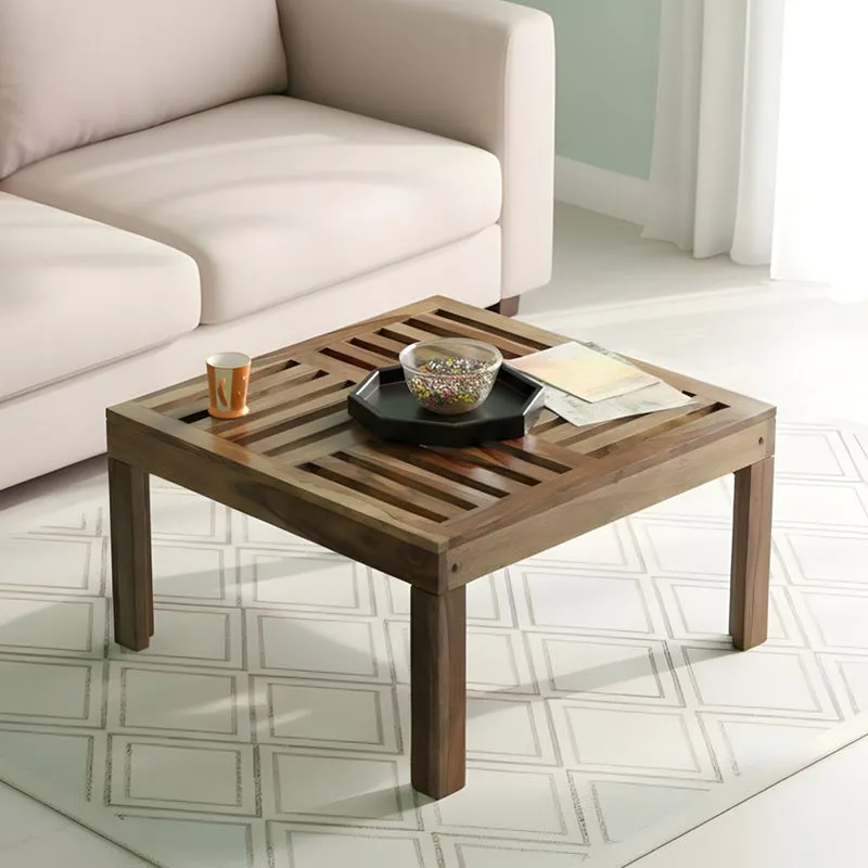 Nervon Sheesham Wooden Center Table - Light Brown media 1