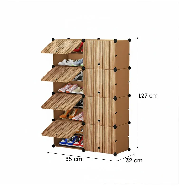 QuietWalk Brown Plastic & Metal Shoe Racks media 8