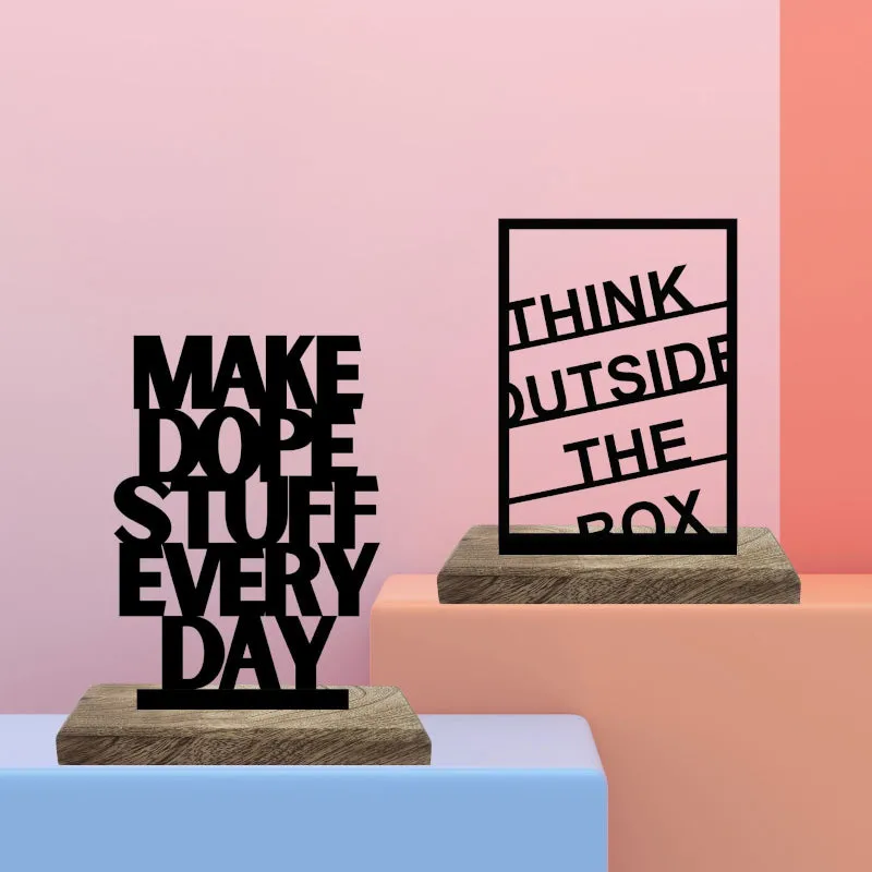 Dope Ideas Daily Execution Typography Showpiece - Set Of Two media 1
