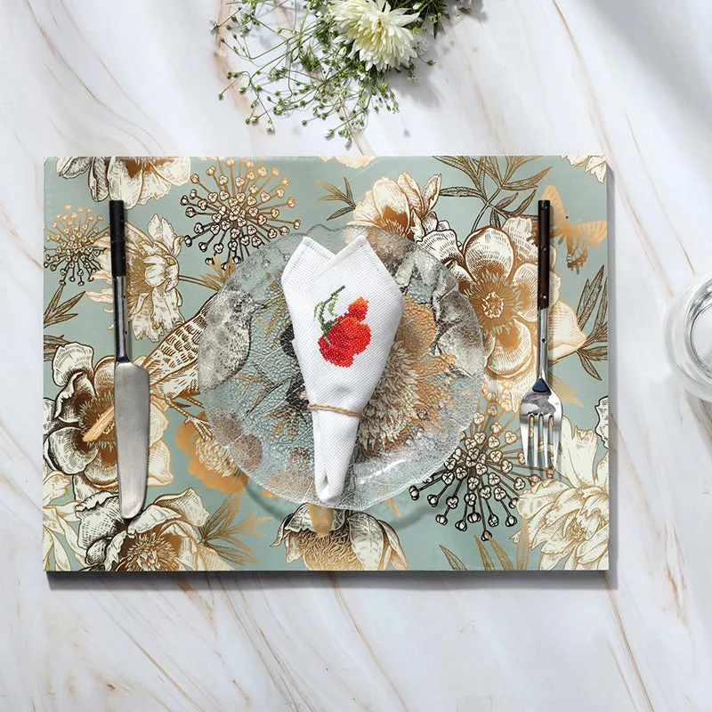 Golden Fleur Enamel Coated Table Mat - Set Of Two media 4