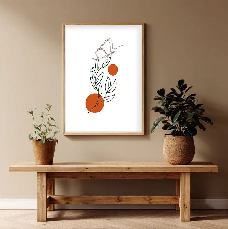 Rust Rhythm Canvas Wall Painting With Brown Frame media 1