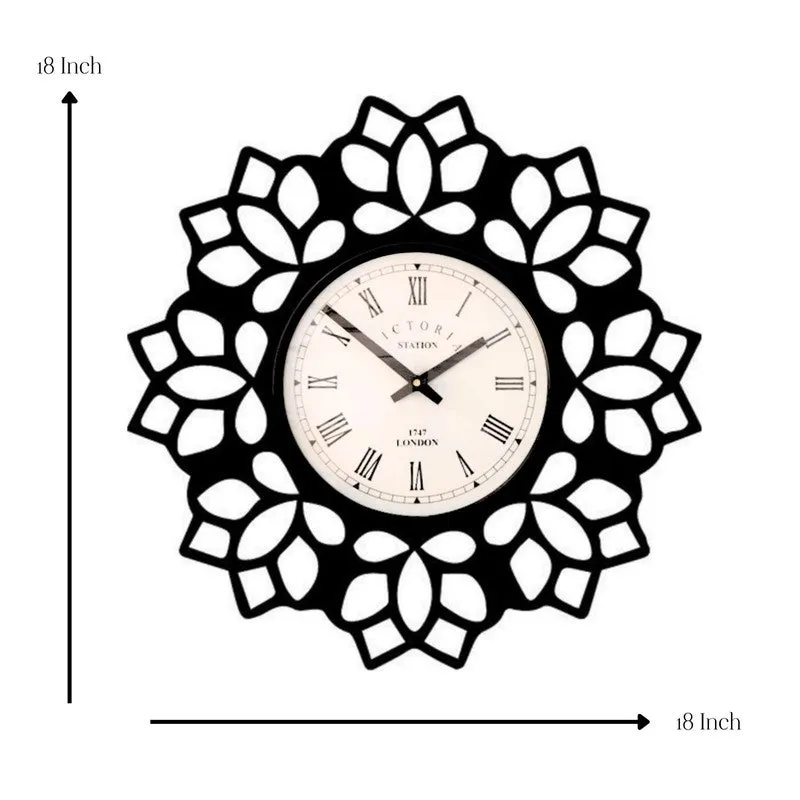 Petalora Steel Analog Wall Clock - Black media 7