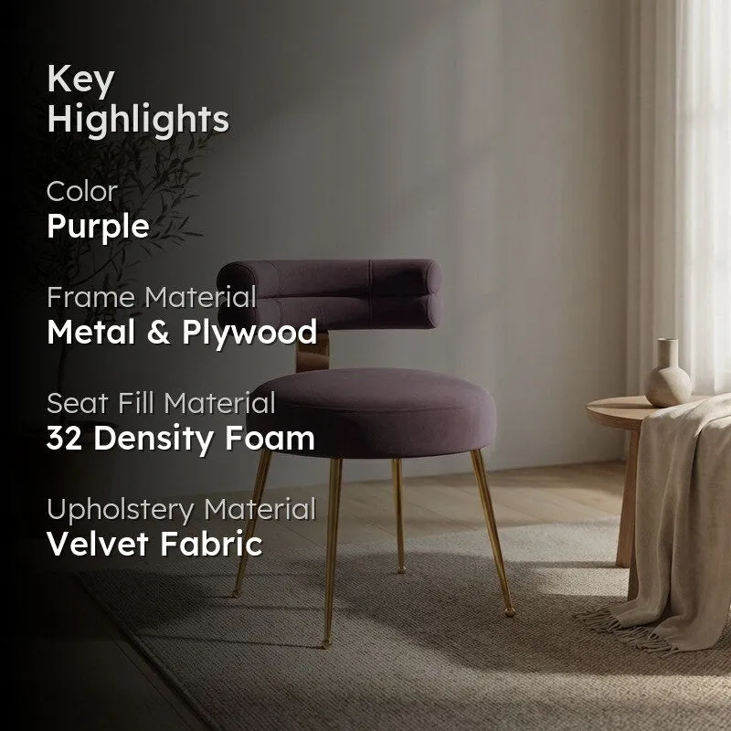 Velmora Metal Accent Chair - Purple media 2