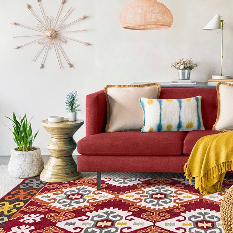 Fredegar Ethnic Wool & Nylon Carpet - Maroon media 8