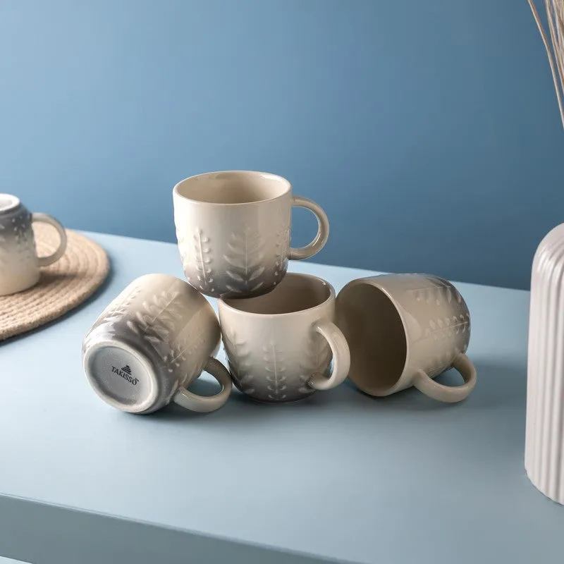 Calista Porcelain Tea Cup (200 mL Each,Grey) - Set Of Six media 3