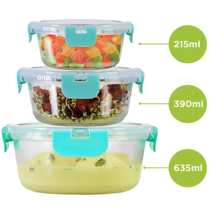 Grabzo Leak Proof Glass Lunch Box - Set Of Three media 10