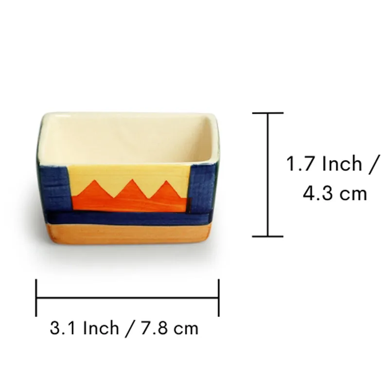 Vertex Handpainted Ceramic Dip Bowl (80 ML) - Set Of Two media 7