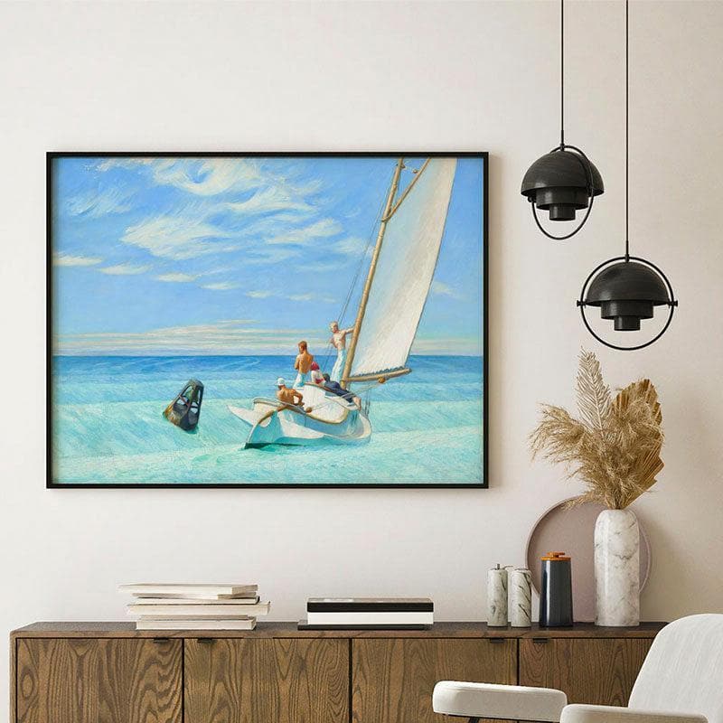 Ground Swell Canvas Wall Painting - Black Frame