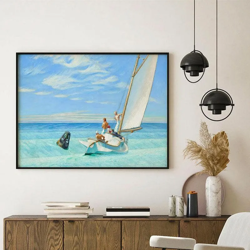 Ground Swell Canvas Wall Painting - Black Frame media 1