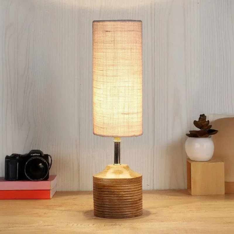 Woody Fabric Table Lamp - White,Brown media 1