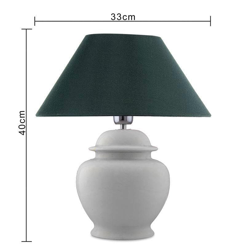 Fancy Pants Ceramic Table Lamp With Conical Shade - White,Green media 5