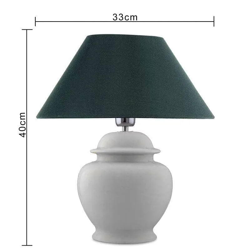 Fancy Pants Ceramic Table Lamp With Conical Shade - White,Green media 5