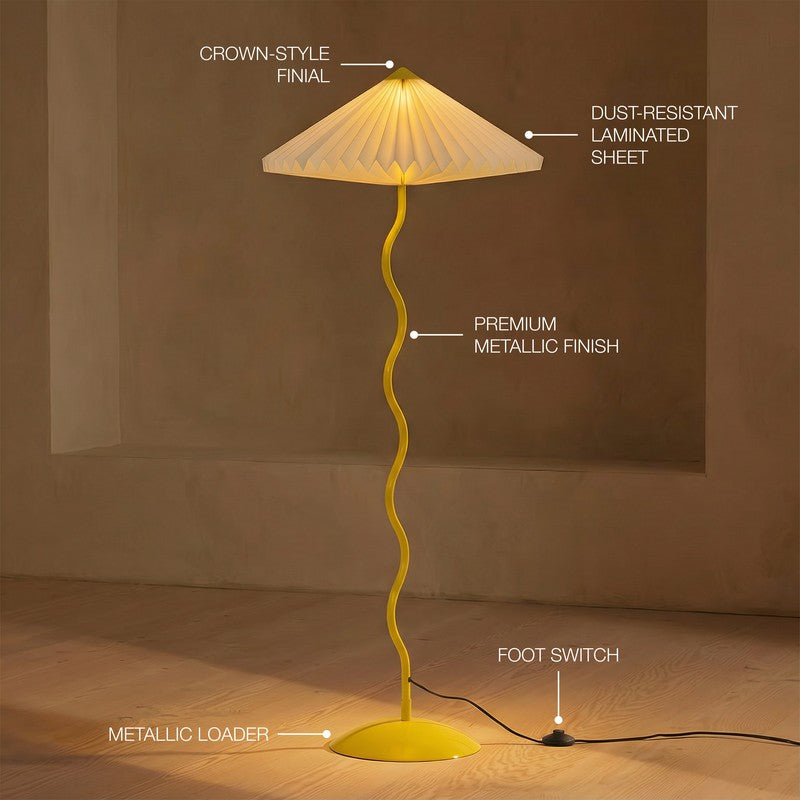 Fig Living Wavy Floor Lamp- Canary Yellow media 11