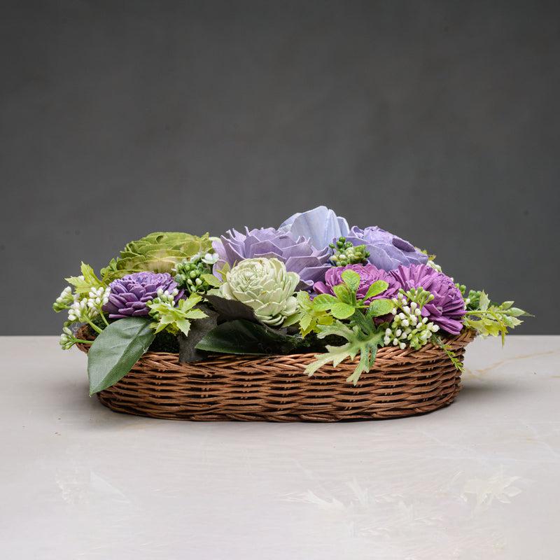 Embella Faux Solawood Flower Basket media 3
