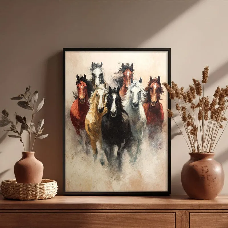 Unbridled Force Horse Wall Painting With Black Frame media 6