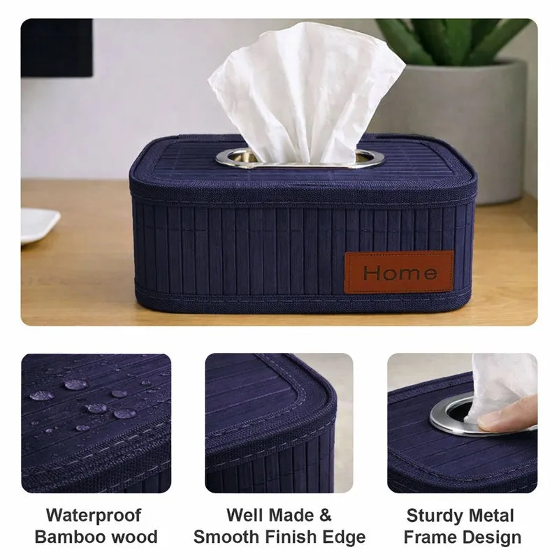 EcoNest Bamboo Tissue Holder - Blue media 5
