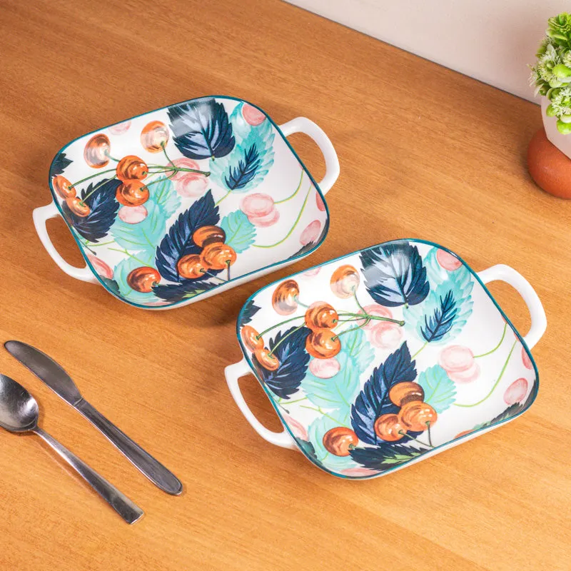 Aqua Petal Porcelain Platter - Set Of Two - 1