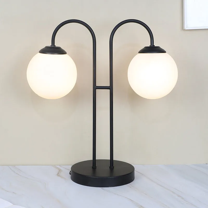 Petit Soleil Duo Solid Arched Moon LED Iron Table Lamp - White,Black media 1