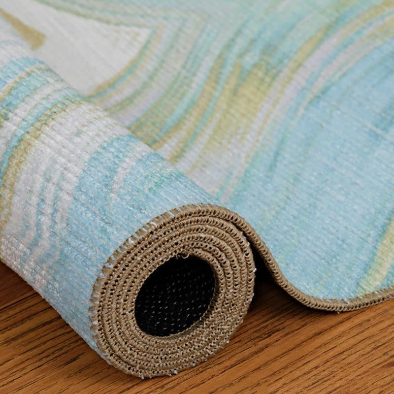 Durin Abstract Polyester Anti-Skid Carpet - Sky Blue media 8