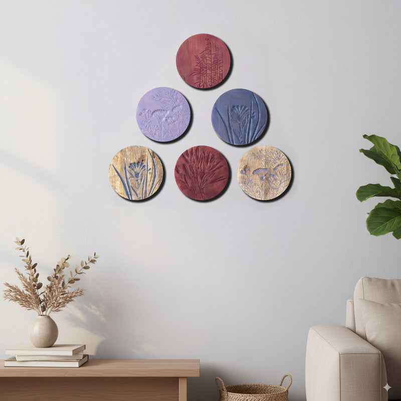Paradise Elysium Wooden Wall Plates - Set Of Six