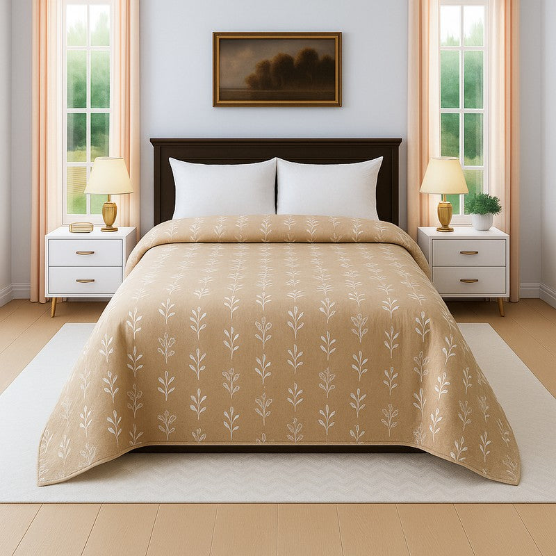 Dreamnest Floral Cotton Comforter (Orange) - 300 GSM