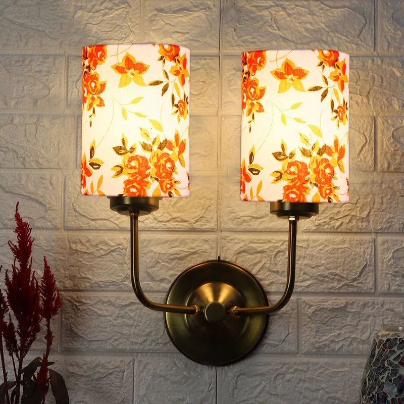 Floranira Fleur Duo Metal Wall Lamp - White,Orange media 1