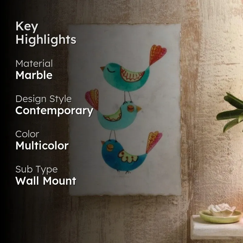 Happy Birdies Marble Wall Accent media 2