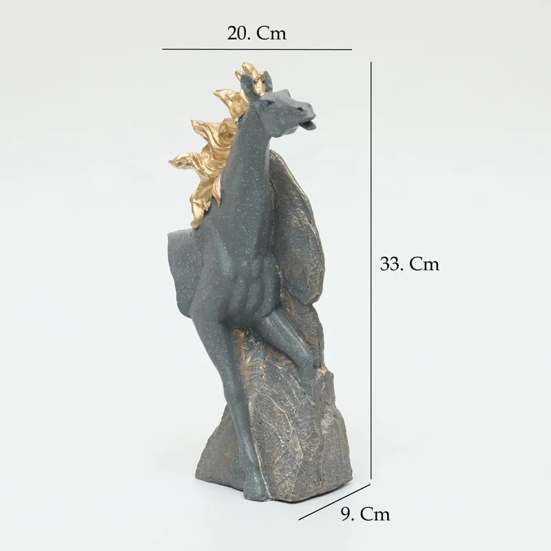 Stallion In Wind Showpiece - Grey media 7