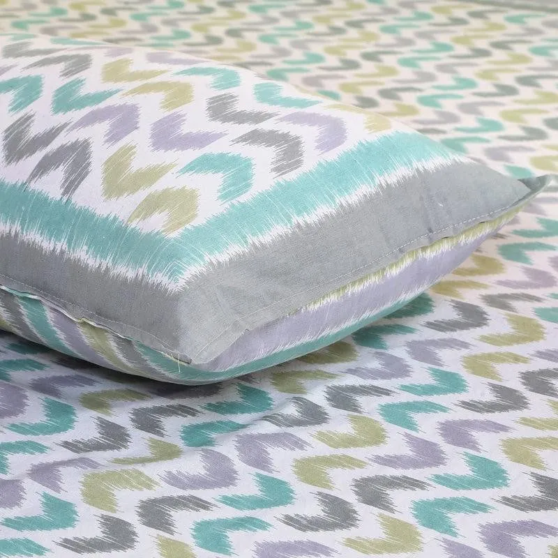 Vance Abstract Cotton Bedsheet (Purple,Yellow) - 180 TC media 4