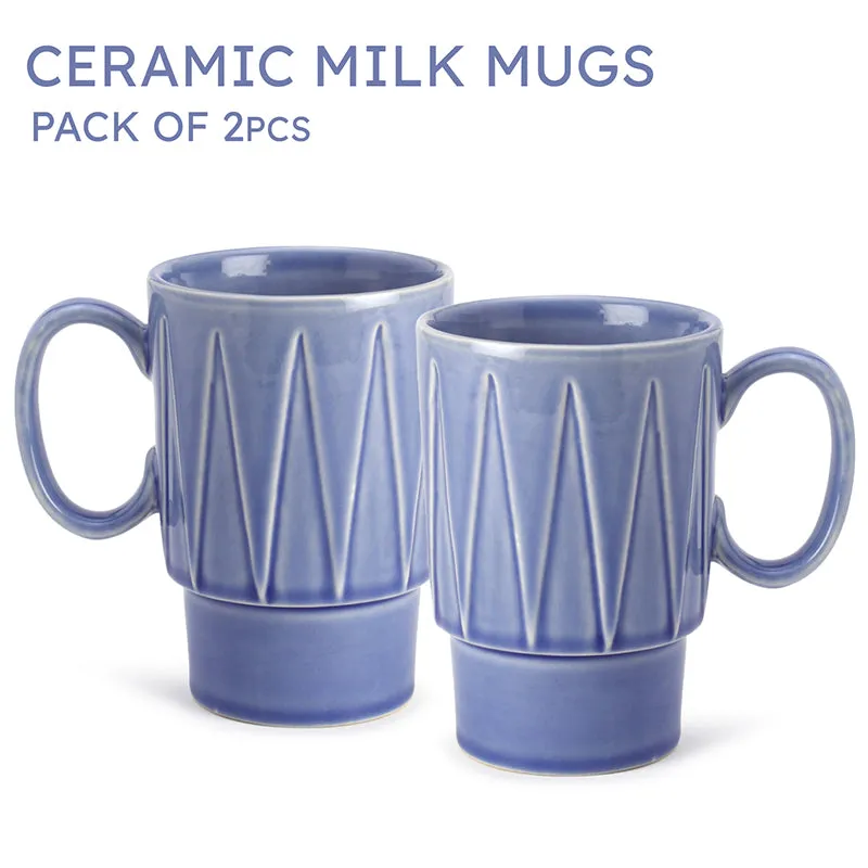 Kindred Ceramic Coffee Mug (Mist Blue/350 mL Each) - Set Of Two media 6