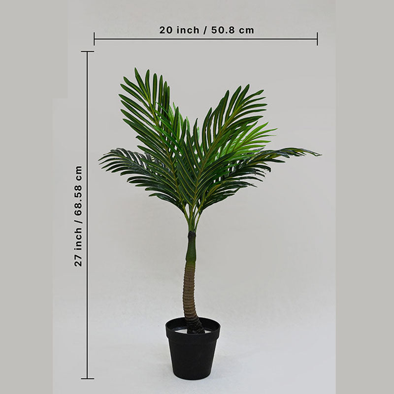 Faux Everlasting Bonsai Palm Plant With Black Plastic Pot - 2.3 Feet media 5