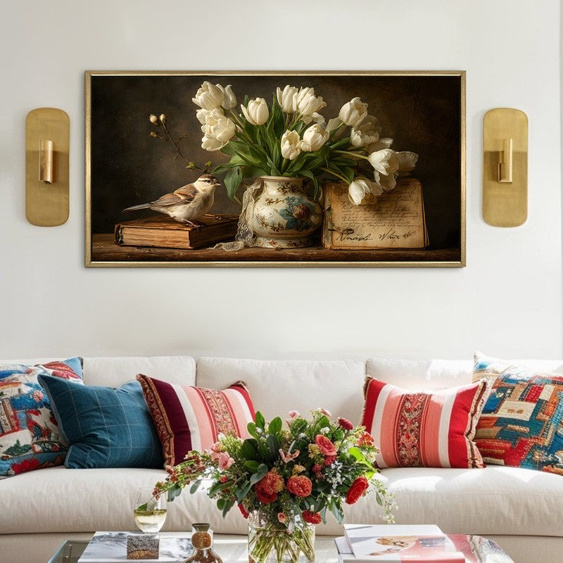 Teal Tranquility Canvas Wall Painting With Frame